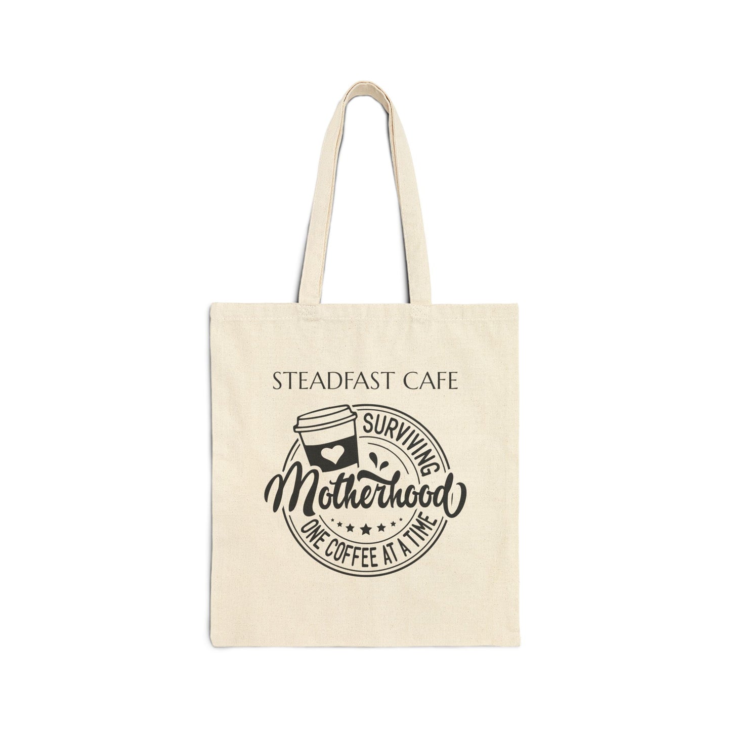 "Surviving Motherhood One Coffee at a Time" Cotton Canvas Tote