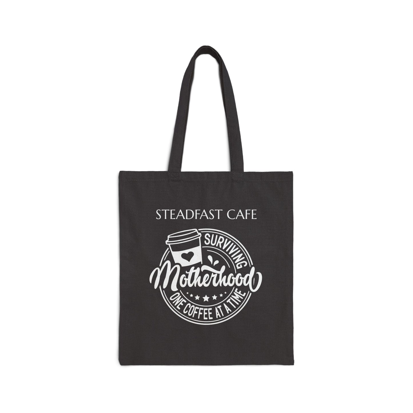 "Surviving Motherhood One Coffee at a Time" Cotton Canvas Tote